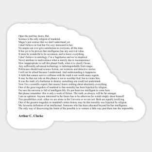 Arthur C. Clarke Quotes Sticker